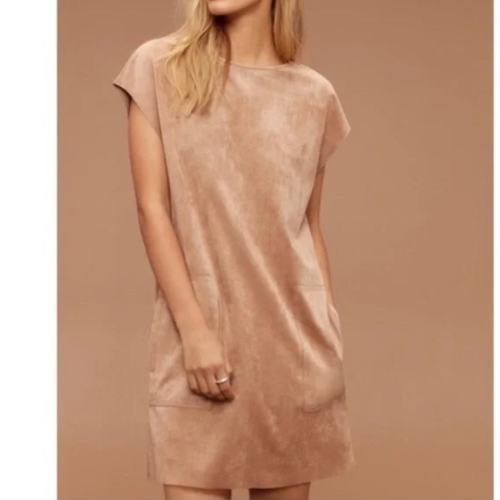 WILFRED FREE ARITZIA Nori - Shirt Dress Vegan Faux Suede Leather - Picture 9 of 11